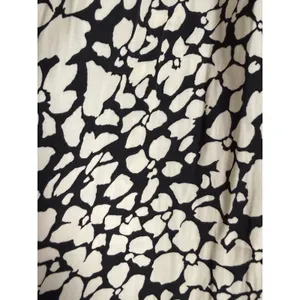 Tahari Womens Black Cream Abstract‎ Floral Elastic Waist Midi A-Line Skirt Large thumbnail 3