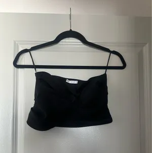 Zara Black Wrap Crop Top thumbnail 2