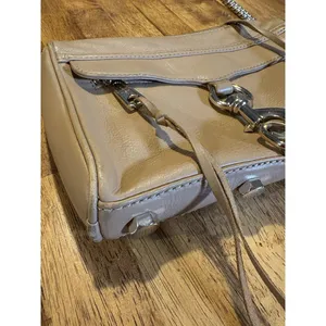 REBECCA MINKOFF Mini M.A.C. Crossbody Beige Tan Leather Studded Silver Moto Boho thumbnail 4