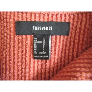 Forever 21 Button‎ Down Shirt Large Orange Corduroy Ribbed Oversized Shacket thumbnail 12