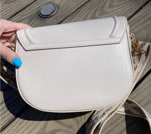 Light pink boho western saddle bag crossbody thick strap purse thumbnail 10