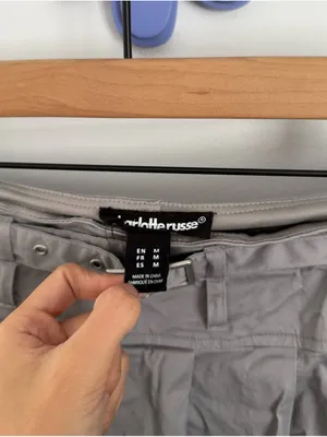 charlotte russe medium grey mini pleated skort belt minimal neutral academia Y2K thumbnail 3