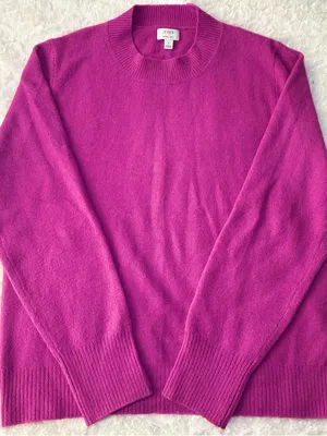 J. Crew Women's Crewneck Sweater in Vibrant Fuchsia Pink thumbnail 1