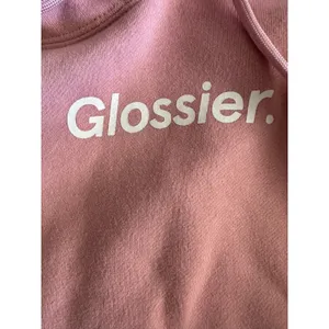 Glossier Classic Oversized Pink Fleece Hoodie - Size XS (Fits S/M) thumbnail 3