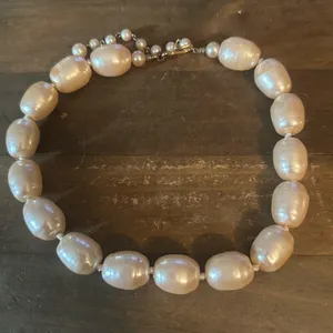 Vintage chunky faux freshwater pearl necklace thumbnail 2