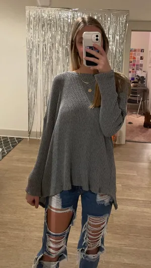 Blue/Grey open back Sweater Size M thumbnail 1