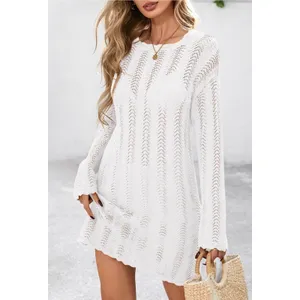 Pretty Garden Crochet Swim Cover Up White Women’s S thumbnail 3