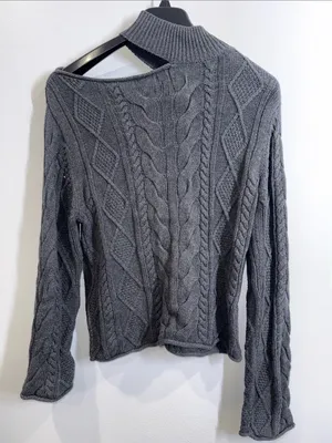 RtA Zane asymmetrical cable knit sweater size small thumbnail 6