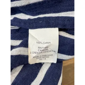 J.Crew Navy & White Striped Wide‑Leg Cotton Pants with Drawstring Waist Size M thumbnail 9