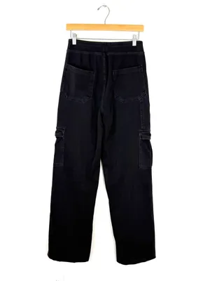 Halara Flex Black Denim Wide-Leg Cargo Pants thumbnail 8