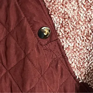 Women’s Vanilla Bay Size Small‎ Burgundy Faux Sherpa Sweatshirt Front Snaps thumbnail 11