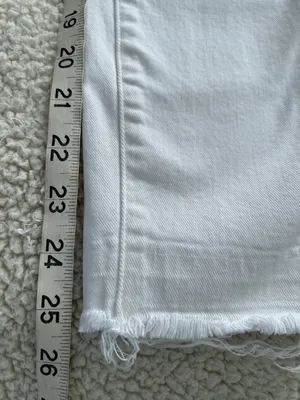 Paige Low Rise Verdugo Crop w/Raw Hem Stretch Jeans Artica White Size 24 thumbnail 8