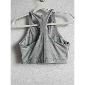 Outdoor Voices‎ Sports Bra Women's Size Medium Gray Tech Sweat Crop Athletic thumbnail 2