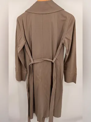 Everlane the drape trench coat with belt gray tan women’s XS chic mature thumbnail 5