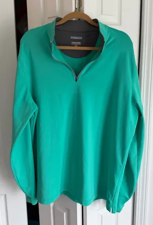 Peter Millar‎ Element 4 Wicking 1/4 Zip Pullover XL Teal Golf thumbnail 1