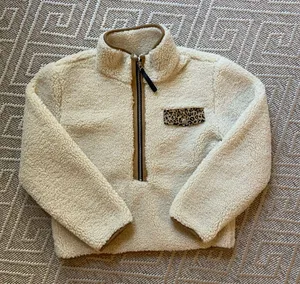 Pistola Sherpa Zoey Pullover Fleece Cream Combo Thick Animal Print Women’s S thumbnail 1