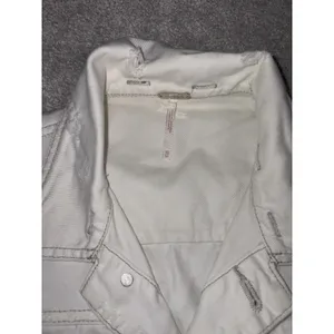 Free People Women's Cotton Denim‎ Jean Woven Knit Sleeves Jacket White Gray Xs thumbnail 2