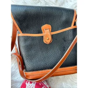 DOONEY & BOURKE Black Leather Crossbody Purse Bag (C-035) messenger bag Y2K thumbnail 9