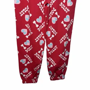 Dolly Parton Pajama Pants L Red I Love Dolly Heart Print Lounge Joggers Cozycore thumbnail 8