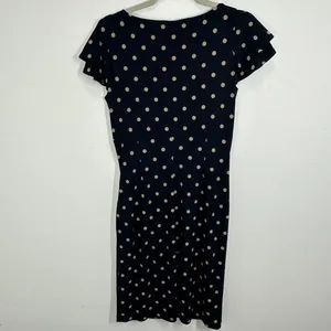 Lauren Ralph Lauren Navy Blue Tan Polka Dot Ruched Sheath Dress‎ Size 8 NWT thumbnail 11