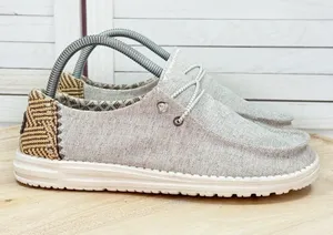Hey Dude Wendy Chambray Woven Loafers Java Beige Women 8 Casual Streetwear thumbnail 1