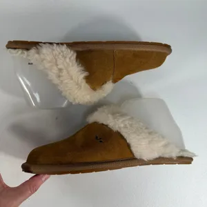 Koolaburra by UGG 8 Scuffette Slippers Mule Suede Faux Fur Lining Chestnut Brown thumbnail 5