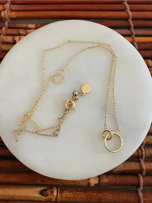 Gorjana Gold Plated Interlocking Circle Necklace 19.5” thumbnail 3