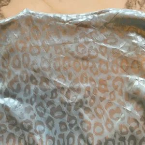 NWT ASOS DESIGN Blue Satin Jacquard Wrap Crop Top Long Sleeve V-Neck Sz S thumbnail 10