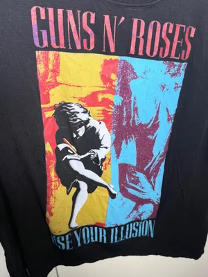 Midnight Hour Guns N' Roses Concert Black Graphic Cold-Shoulder Tank Womens XL thumbnail 4