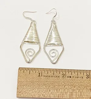 Silver tone Wire Wrapped Earrings thumbnail 6