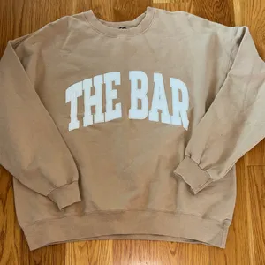 The Bar Women's Tan Crewneck Sweatshirt with White Logo thumbnail 1