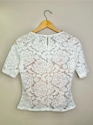NEW BHLDN Anthropologie Jive Top Lace Bridal Wedding Blouse Top White Floral thumbnail 5