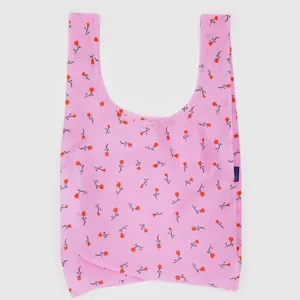 Standard BAGGU Reusable Tote Bag in Painted Wildflower Print Folds to 5x5” NWT thumbnail 1