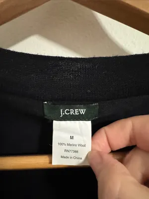 J.Crew V-neck Button-Down Black Merino Wool Longline Cardigan M thumbnail 9