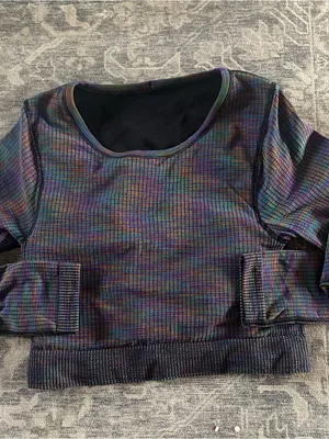 Lululemon Ebb to Street Long Sleeve Shirt Rainbow Multi / Black thumbnail 5