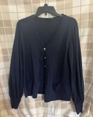 Navy Blue Women's Cardigan Size M thumbnail 1