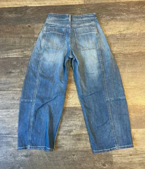 Pilcro Anthropologie The Kenna Mid-Rise Heritage Barrel Wide Leg Ankle Jeans 28 thumbnail 3