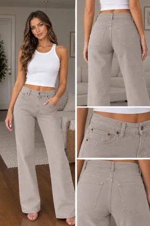 Abercrombie & Fitch The Baggy Low Rise Taupe Jeans Size 33 16 Regular NWT XL thumbnail 2