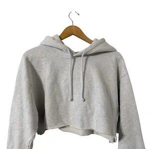 ARITZIA Tna Crop Fleece Gray Hoodie Sweatshirt Pullover Top thumbnail 6