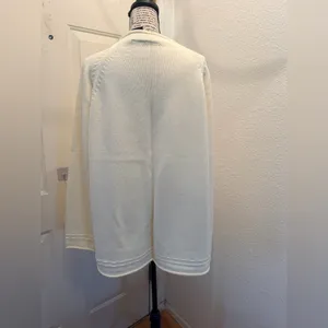 Cream Crewneck Sweater with Center Cable Detail thumbnail 4