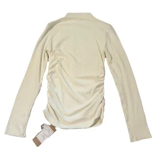 OGL M Eco Mousse Thermal Brushed Ruched Long Sleeve Mockneck Top Chic Minimalist thumbnail 4