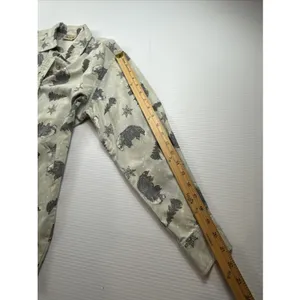 Woolrich Women's Long Sleeve Button-Up Corduroy Shirt Snow Bear Print Size S thumbnail 5