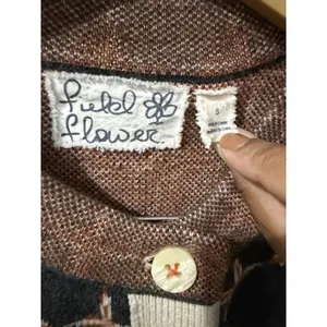 Anthropologie Field Flower Wool Blend Cardigan Sweater Women's Sz S Gray/Orange thumbnail 6