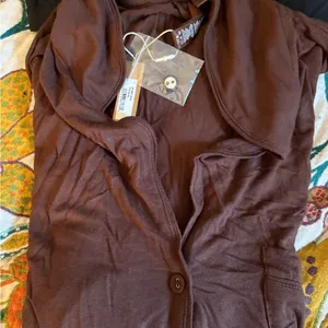 Cocoa Brown skims Button-Up pj shirt thumbnail 1