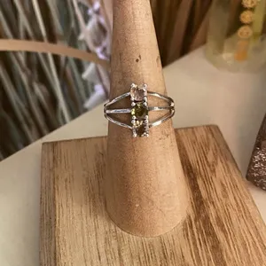 Natural Multi Tourmaline Solid Sterling Silver Ring Size 6 thumbnail 2