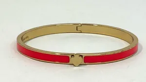 Kate Spade New York Spade Bangles Thin Enamel Hinge Bangle Bracelet Bright Rose thumbnail 5