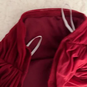 Shein Women's Red and Burgundy Crop-top thumbnail 3