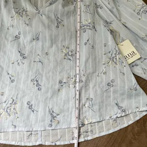 A.n.a. NWT Floral Puff Sleeve Blouse Top Romantic Blue Lavender Prairie ~ Size S thumbnail 13