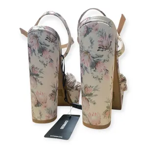 EXPRESS | NWT | 6 | Floral Twist Strap Multi-Color Platform Heeled Sandals thumbnail 9