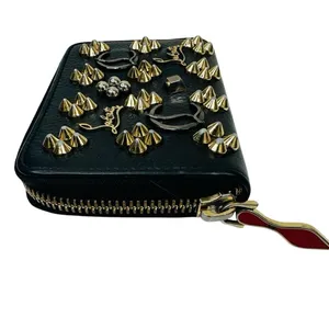 Christian Louboutin‎ Panettone Spikes Coin Zip Around Wallet In Black Pre-owned thumbnail 6